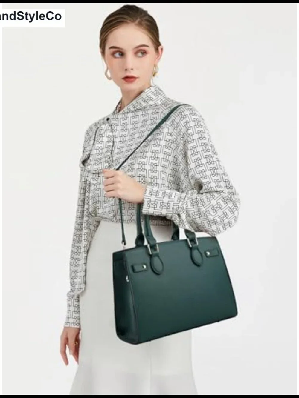 Faux Leather Satchel Tote Handbag Top Handle Shoulder Bag with Adjustable Strap